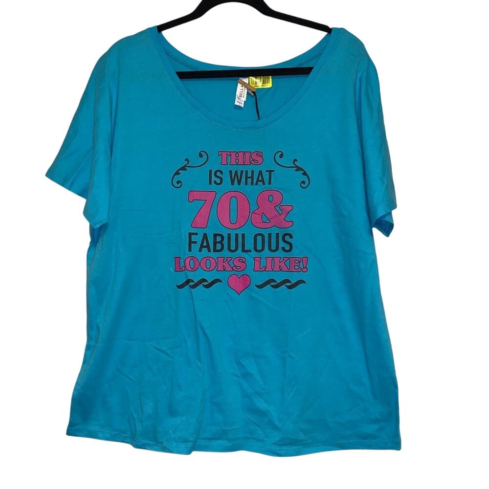 NWT This Is What 70 & Fabulous Looks‎ Like Graphic Tee Large Birthday